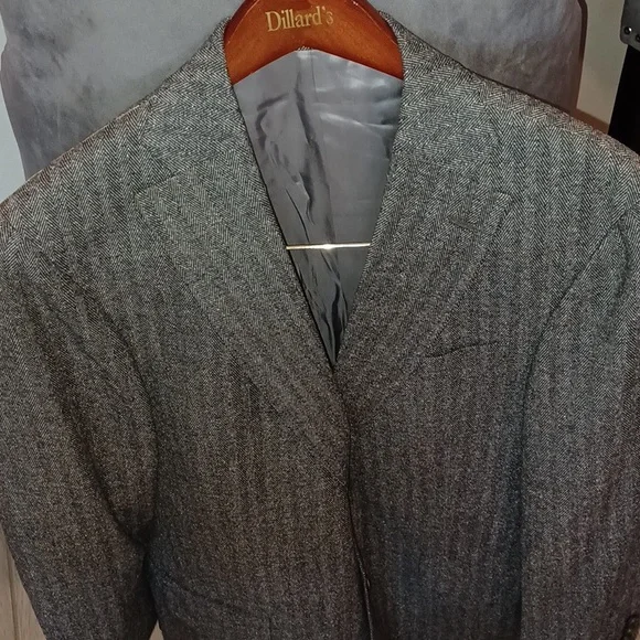 NWT HART SCHAFFNER MARX MENS Black Herringbone Style Sport Coat Blazer 44L